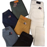 Pantalon Chupín Elastizado  Hombre Bolsillo Chino Gabardina