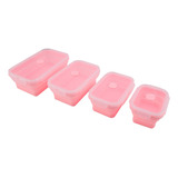 4pz Topper Plegable Silicon Alimento Box Lunch Tapa Portatil