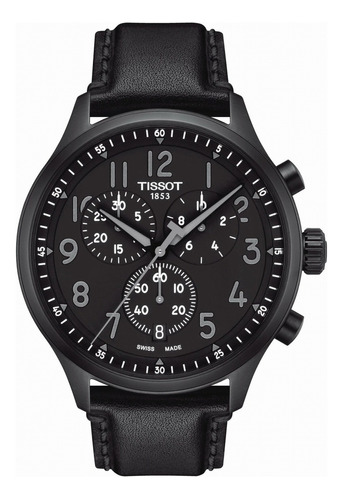 Reloj Hombre Tissot Chrono Xl Cuero Negro X Local + Regalo!!