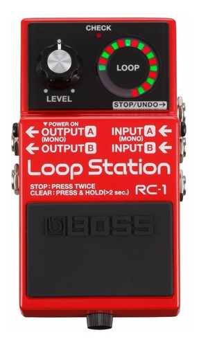 Pedal Compacto Boss Rc-1 Looper 12 Minutos 24 Segmentos Rojo