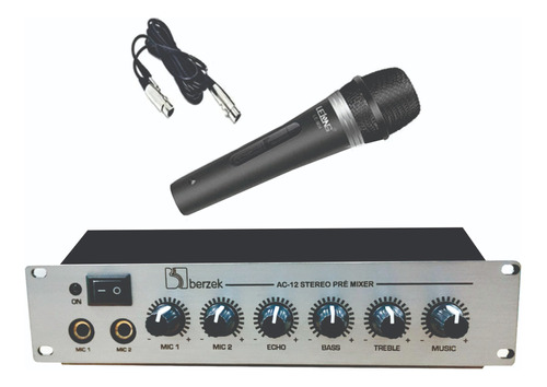 Mixer Automotivo Para Microfones Ac12 Com Um Microfone