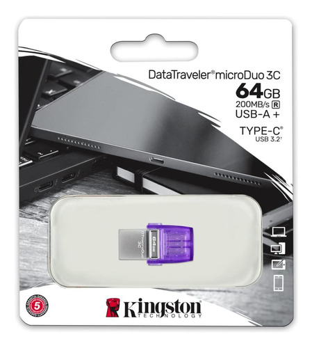 Pen Drive 64gb Kingston Datatraveler Microduo 3c