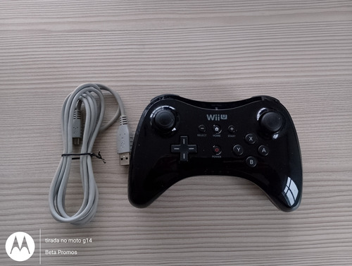 Wii U Pro Controller Black Original + Carregador Original 