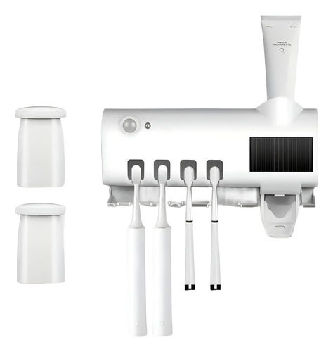 Portacepillos Con Esterilizador Y Dispensador De Crema Uv