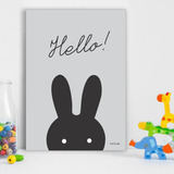 Placa Decorativa Quadro Hello Bunny Tamanho M|