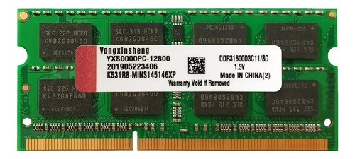 Memoria Ram Ddr3l 8gb 1600 Mhz Para Laptop / Portatil