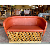 Silla Sillon Love Seat Equipal Artesanal Estilo Antiguo #6