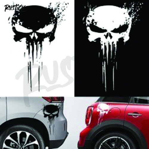 Calcomania Punisher Calavera Efecto Salpicado Pintura