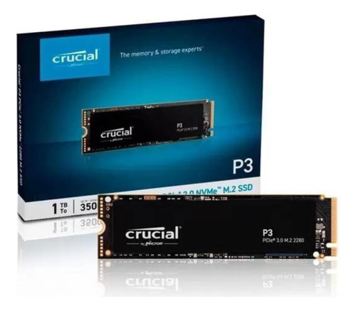 Ssd Crucial P3 Plus 1tb Nvme M.2 2280 Cor Preto