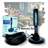 Antena Para Tv Interna E Externa Compacta Digital Hd C/ Cabo