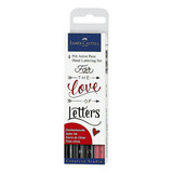 Set 4 Rotuladores Negro/rojo Profesionales Faber Castell