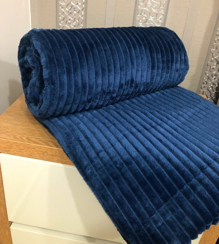 Cobertor Manta Canelada Pesada Queen 2,40x2,20 Anti Alergica