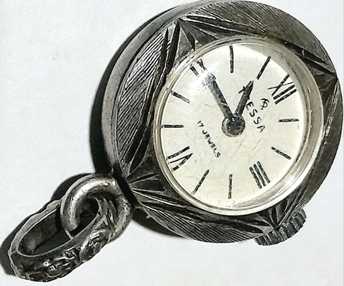 Reloj Tressa Cuerda Vintage De Colgar Plata Funcionando