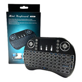 Mini Teclado Sem Fio Tv Box E Smart Tv Iluminado Com Led Cor Do Mouse Preto Cor Do Teclado Preto