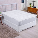 Pillow Top Casal 400 Fios Protetor De Colchão Capa Para Cama Cor Branco Desenho Do Tecido Liso