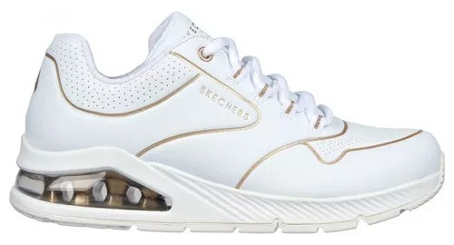 Tenis Skechers Dama Uno 2 Golden Trim 155637 Blanco/oro