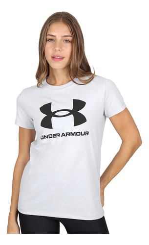 Remera Underarmour Sporstyle Logo Blanco Mujer