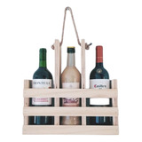 Porta Botellas De Madera Para Vino - 3 Botellas