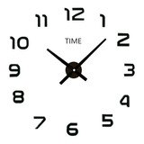 Reloj De Pared 3d Mute Grande Números Negros 120cm