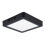 Aplique Plafón Led Cuadrado 12w Negro Luz Fria