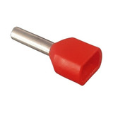 Terminal Tubular Ilhós Duplo 1mm Vermelho - 1000 Un