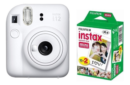 Cámara Fujifilm Instax Mini 12 Clay White + 20 Fotos 