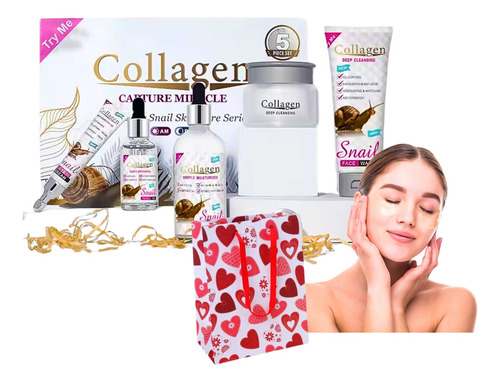 Kit Cuidado Facial A Base De Caracol - Collagen 5 Unidades