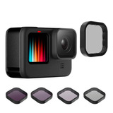 Kit Filtro Cpl Nd8 Nd16 Nd32 Para Gopro Hero9 E Hero10 Black