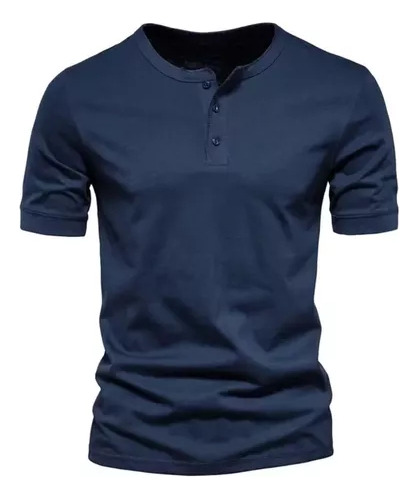 Camisetas Casuales De Manga Corta Para Hombre, Camisa Henley