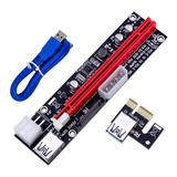 Riser Pcie Vers 103d 1x A 16x Cable Usb 3.0 Cripto Miner Rig Color Negro