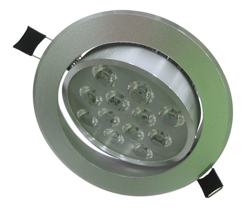 Plafon Led Empotrable 12w Luz Calida Dirigida Aro Satín 3pzs