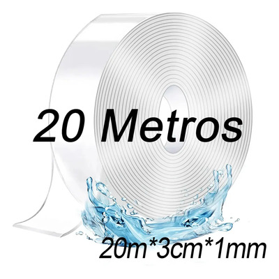 Naiwant 20m Cinta Nano Adhesiva De Doble Cara 20M x 3cm x 1mm Lavable Reutilizable Lavable A Prueba De Agua | MercadoLibre