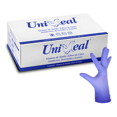 Guantes Nitrilo Lila UniSeal Estériles Hipoalergénicos Talla Chico 100u | MercadoLibre