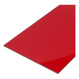 Lamina De Acrílico Transparente Rojo Stop - 39x43cm - 2mm 