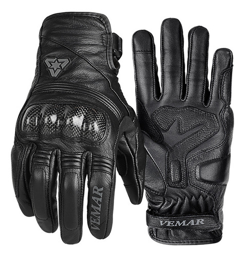 Guantes De Piel De Vacuno De Fibra De Carbono Para Motocicle