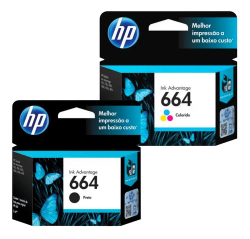 Cartucho De Tinta Hp 664 Preto E Colorido Advantage Original