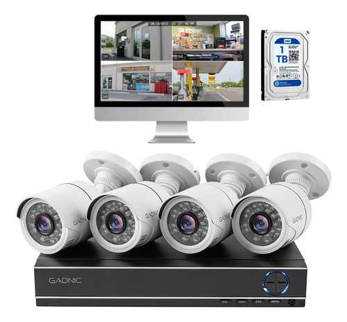 Kit Seguridad Dvr 4 Cámaras Ip Hd P2p Vision Nocturna + 1tb