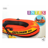 Lancha Inflable Intex Explorer 200 Con Remos Y Bomba