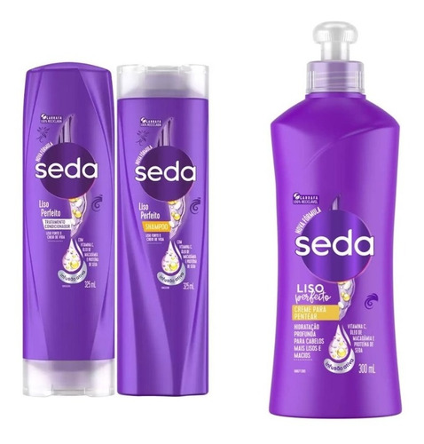 Seda Liso Perfeito - Shampoo, Condicionador E Creme Pentear