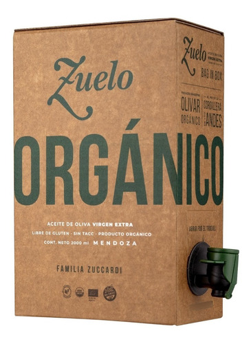Aceite Oliva Zuelo Orgánico Virgen Extra 2lts-celler