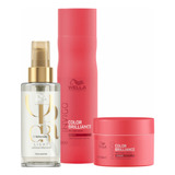 Wella Brilliance Sh 250ml + Masc 150ml + Óleo Light 100ml