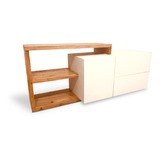 Mueble Apoyo Rack Tv Estilo Nórdico En Madera Paraíso Macizo