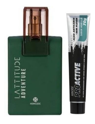 Kit Perfume Masculino Latitude  Adventure. Gel Dental Carvão