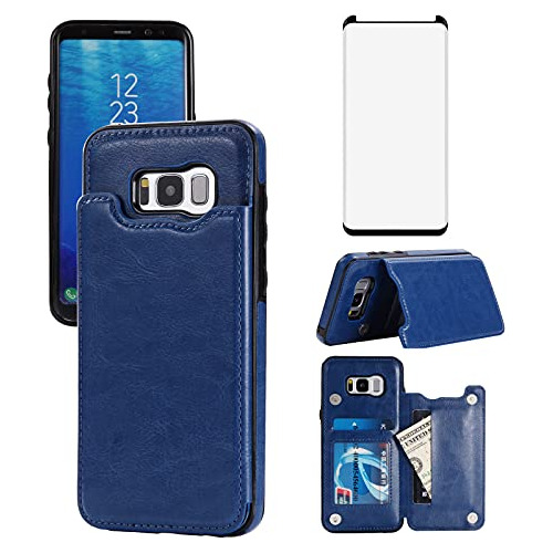 Funda Cartera Para Samsung Galaxy S8 Plus Azul - 1