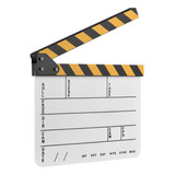 Scene Clapper Slate White Stick, Amarillo/negro Con Película
