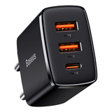 Carregador Rápido Turbo 30w Pd Baseus Tipo-c & 2 Usb Compact