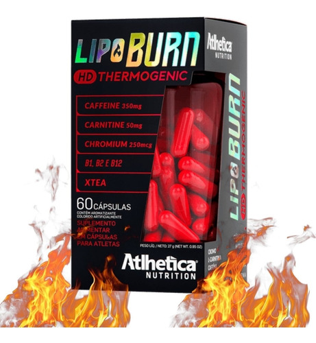 Lipo Burn Hd 60 Caps Cafeina Carnitina Cromo Termogênico