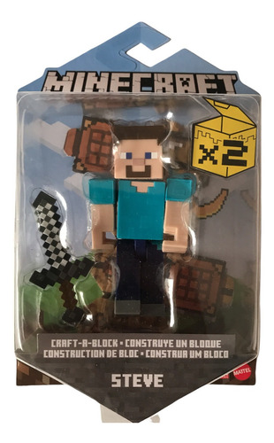 Steve Construye Un Bloque Minecraft Figura 8cms Mattel 2020 