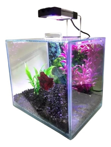 Aquário Betta - Aquabetta Luxo 4,5l Lum. Led/decoração