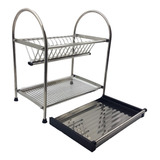 Secador Escurridor Loza Platos 2 Niveles Organizador Cocina